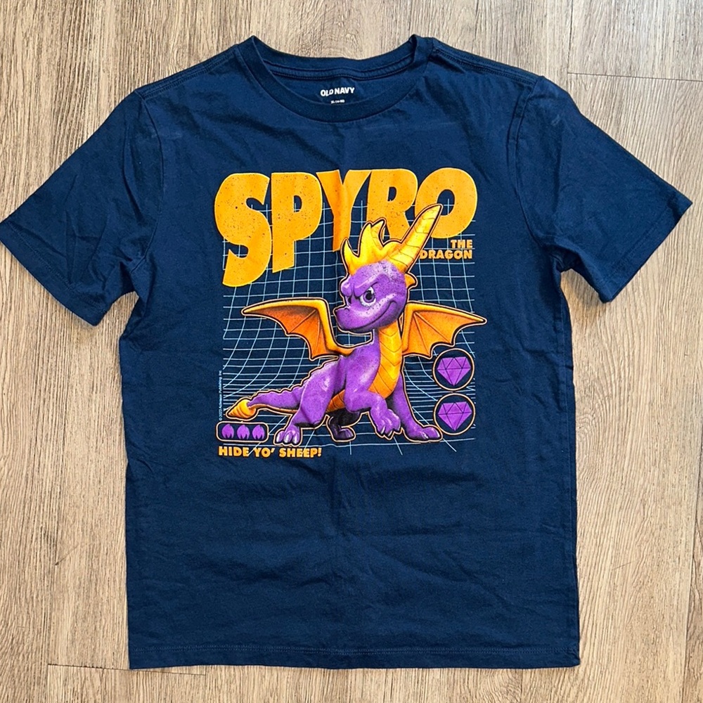 Old Navy Spyro Graphic Kids T-Shirt - Navy and Purple